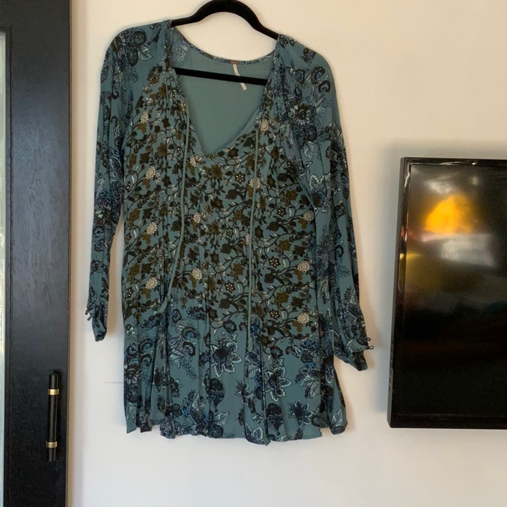 Free People teal floral dress